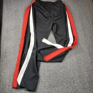 Forever 21 Men Black Track Pants Red White Open Side Stripe Jogger SJ17775 Large